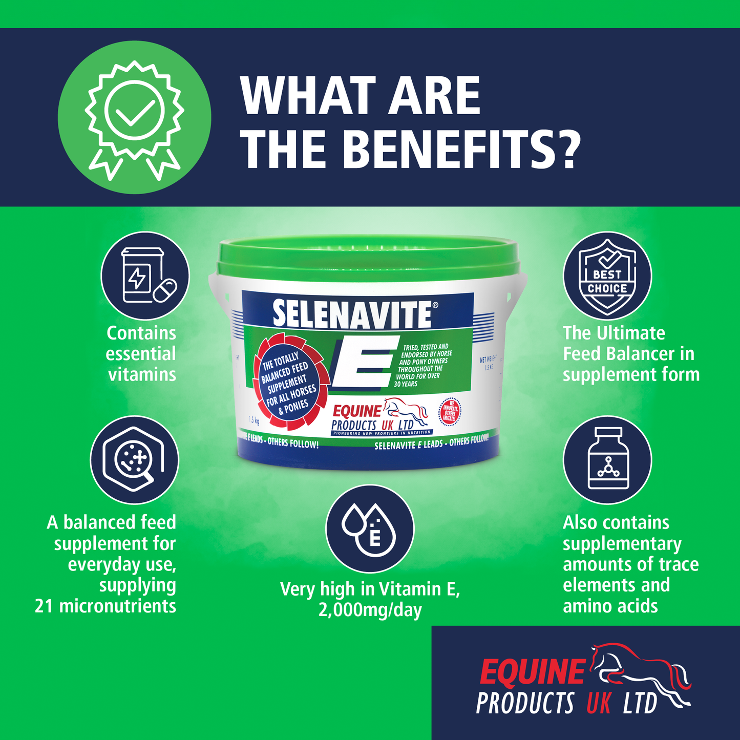 Equine Products UK Selenavite E Powder - The Ultimate Feed Balancer