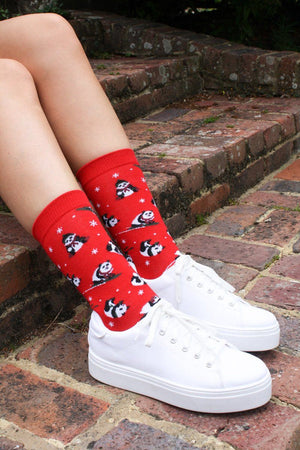 Swole Panda Ladies Bamboo Socks size 4-7 - Limited Edition Red Panda